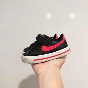 Nike Court Borough Kids Black and Red Sneakers
